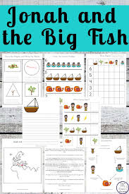 Jonah and the big fish coloring page. Jonah And The Big Fish Printable Pack Simple Living Creative Learning