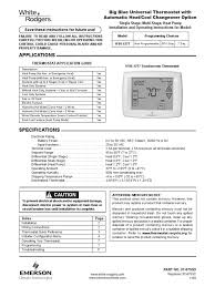Emergency heat is typically triggered when it is 35°f and below outside. Emerson Panel Control Thermostat Heat Pump
