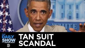 President obama's tan suit draws ire on social media. Obama S Tan Suit The Worst Scandal In Presidential History The Daily Show Youtube