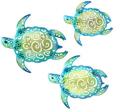 Metal wall decor set, metal wall art, flowers in vase, bedroom wall decor, kitchen wall decor, living room wall art 3 piece, above couch art. Set Of 3 Metal Sea Turtle Beach Theme Decor Wall Art Decorations For Indoor Outdoor Bathroom Garden Statues Lawn Ornaments Facebook Marketplace