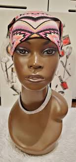 Powder Pink Tribal Hair Sock: Headband, Headwrap, Neck Gaiter