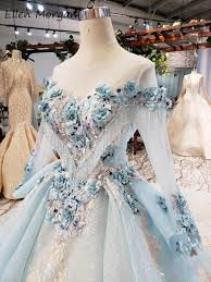Light blue homme zu günstigen preisen. Light Blue Lace Wedding Dresses Princess Ball Gowns Garden 3d Flowers Beads Applique Boat Neck Long Sleeve Bridal Dresses 2019 Wedding Dresses Aliexpress