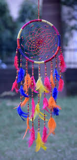 Multiple Feather Colour Dream Catcher This Rainbow Dream Catcher Is A Beautiful Wall Hanging That Will Dream Catcher Decor Handmade Dreamcatcher Dream Catcher