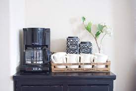 This coffee bar/kitchenette sits in a master bedroom for. Coffee Bar