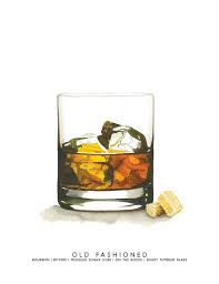 Old Fashioned Cocktail Watercolor Art Print Etsy Cocktail Illustration Watercolor Art Prints Cocktail Art