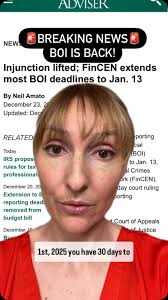 🚨Breaking News🚨, BOI reporting is back with some small deadline  extensions. , If you had an LLC prior to 1/1/24, your new due date to file  is 1/13/25. , Merry Christmas. Bah hum bug. 🎄🎅