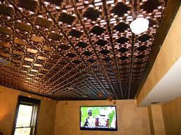 This ceiling panel is great for any industrial aesthetic. 142 Antique Copper Faux Tin Ceiling Tile Installed Copper Ceiling Tiles 1024x768 Wallpaper Teahub Io