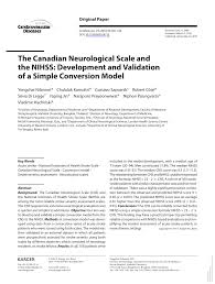 Pdf The Canadian Neurological Scale And The Nihss