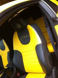 Black And Yellow Mustang Seat Covers Mustang Leather Interior For Sale With Images Mustang Parts Mustang Ford Mustang Parts