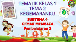 Kunci jawaban tema 2 kelas 1 halaman 177. Kelas 1 Tematik Tema 2 Subtema 4 Pembelajaran 3 Kegemaranku Youtube