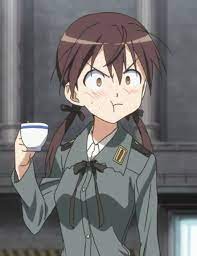 What does blush mean in anime and manga? Reaction Blush Drinking Tea Strike Witches Anime Cute Anime Character