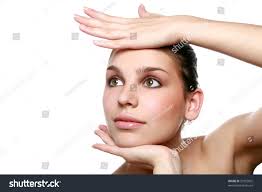 Pretty Girls Portrait Hands Isolated On Stock Photo 31052695