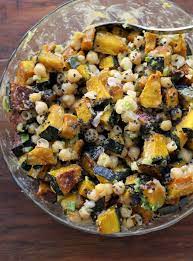Roasted Kabocha Squash And Chickpea Salad With Tahini Scallions And Black Sesame Seeds Joanne Eats Well With Others Recipe Healthy Recipes Whole Food Recipes Vegetarian Recipes