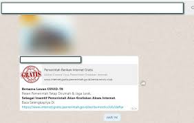 Pemerintah melalui kemendikbud berencana memberikannya selama 4 bulan dari bulan september sampai dengan desember. Awas Hoaks Internet Gratis Di Whatsapp Berpotensi Pencurian Data Pribadi Analisa Aceh