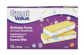 Head to walmart to grab this unicorn ice cream cake! Great Value Birthday Party Ice Cream Sandwiches Walmart Canada Ice Cream Sandwich Ice Cream Party Ice Cream