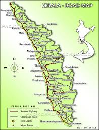 The indian state of kerala borders with the states of tamil nadu on the south and east, karnataka on the north and the arabian sea coastline on the west. Kerala Road Map Road Map Of Kerala Kerala Road Highways Kerala Map Kerala Road Travel Map