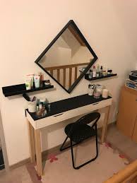 Diy Coiffeuse Avec Etagere Murale Ekby Alex De Chez Ikea Miroir Et Etageres Ikea Pieds Leroy Merlin Etagere Ikea Deco Etageres Murales