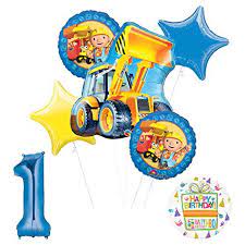 Mayflower Products Bob The Builder Construction Party Supplies 1st Birthday Balloon Bouquet Decorations Walmart Com