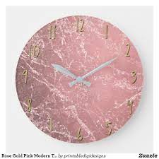 Hampton satin white raised panel stock assembled wall kitchen cabinet (30 in. Rose Gold Pink Modern Trendy Glam Marble Chic Large Clock Zazzle Com In 2021 Rose Gold Pink Rose Gold Clock Icon Large Clock
