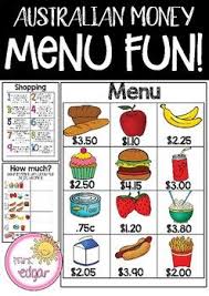 Australian Money Menu Fun Australian Money Money Concepts Money Math