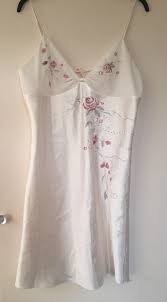Debenhams Lady S Chemise Size 14 Silky Ivory With Floral Stitches Clothes For Women Fashion Chemise