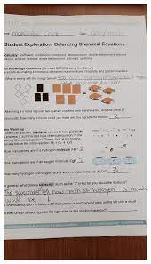 Check your answers and then write the balanced equations. Student Exploration Balancing Chemical Equations Docsity