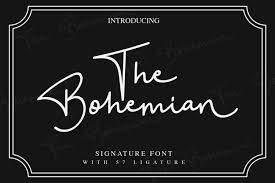 Oracle bone is a font showing ancient glyphs which were used long ago for divination in china. The Bohemian A Signature Font 179116 Script Font Bundles
