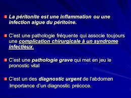 La péritonite correspond à une inflammation du péritoine, la membrane qui tapisse l'intérieur de la cavité abdominale. Peritonites Ppt Telecharger