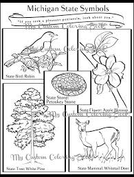 Michigan State Symbol Coloring Page Download State Symbols Flower Coloring Pages Coloring Pages