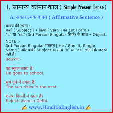Past tense chart in english www bedowntowndaytona com. Simple Present Tense In Hindi With Examples Simple Present Tense English Learning Spoken Learn English Words