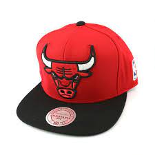 New Chicago Bulls Xl Logo Red Mitchell And Ness Snapback Casquette
