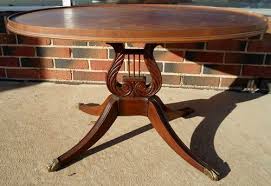 Antique Duncan Phyfe Harp Lyre Base Oval Side Table W Metal Caps On Paw Feet Table Cool Coffee Tables Coffee Table