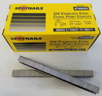 C06 Stainless Steel Upholstery Fine Wire Staple 22 Gauge 3/8" crown, 3/8"  length 87006SS