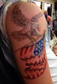 Eagle flag tattoo on shoulder. Pin On Tatoos
