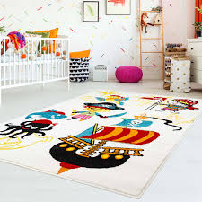 Designer teppich moderner teppich wohnzimmer teppich blumenmotiv grau tã¼rkis grã¼n weiss grã¶ãÿe. Kinderteppich Kinderzimmer Teppich Flachflor Kids Piraten Piratenschiff Papagei Myshop24