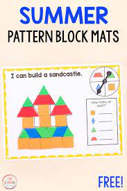 Perfect for the block center in a classroom or at home. Summer Pattern Block Mats