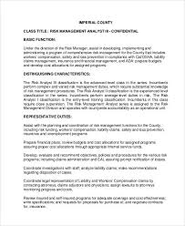 As a risk manager you'll be responsible for managing the risk to an organisation, its employees, customers, reputation, assets and interests of stakeholders. Free 8 Risk Management Job Description Samples In Ms Word Pdf