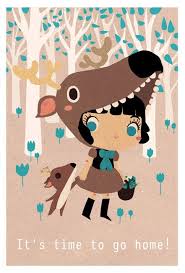 Illustration Print It S Time To Go Home Little Deer Etsy Illustration Design Graphique Art Et Illustration Illustration Mignonne