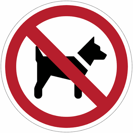 Cartelli ISO 7010 "Divieto di accesso ai cani" - P021