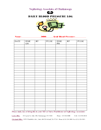 Blood Pressure Daily Log Sada Margarethaydon Com