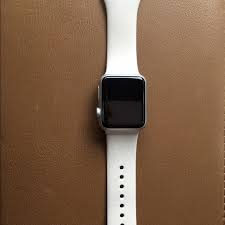 Black Apple Watch Face With White Band Apple Watch 38mm Aluminum Apple Watch 38mm Apple Watch Watches