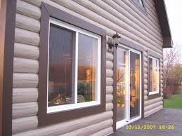 Advantages of a lancaster log park model cabin: Faux Log Cabin Siding A New Exterior Home Design Option At Fauxwoodbeams Com