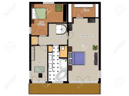 Kleinere schlafzimmer haben oft nicht genug platz für einen freistehenden kleiderschrank. 2d Grundriss Mit Schlafzimmer Buro Bad Und Abstellraum Lizenzfreie Fotos Bilder Und Stock Fotografie Image 14617221