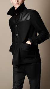 Burberry Wool Cashmere Leather Yoke Donkey Jacket Leather Jacket Men Mens Jackets Jackets