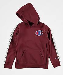 Champion Boys C Patch Taped Maroon Hoodie In 2019 Boys