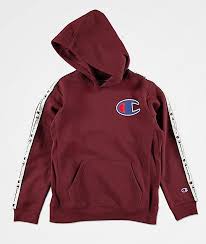 champion boys c patch taped maroon hoodie in 2019 boys