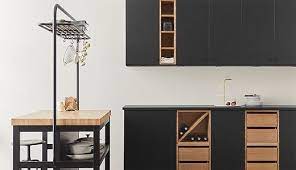 Check spelling or type a new query. Vadholma Kitchen Island With Rack Black Oak Ikea In 2021 Ikea Kitchen Shelves Freestanding Kitchen Island