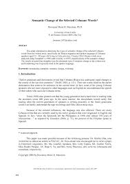 Pdf Semantic Change Of The Selected Cebuano Words
