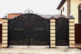 2 gate color palette ideas. Gates Of Corrugated With Forging Elements 45 Photos Sketches Of Fences Of Profiled Sheet With Beautiful Wrought Inserts