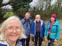 Exhilarating 10 miles from South Wonston with shelter provided by Stoke  Charity church porch for lunch. Thanks to the three who joined me